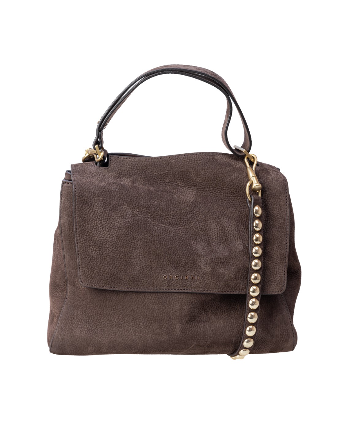 shop ORCIANI  Borsa: Orciani borsa Sveva misura media realizzata in pelle nubuck.
Può essere indossata a mano, a spalla o cross-body.
Tracolla di cuoio con borchie lunga 100 cm e tracollina di servizio removibile.
Manico regolabile.
Finiture in galvanica ottone dorato.
Interno, bordi e cuciture color testa di moro.
Chiusura con bottone magnetico e apertura a scomparsa nella parte alta della patta.
Tasca interna con zip.
Due taschini interni aperti.
Dimensioni: larghezza 32 cm, altezza 24 cm, profondità 15 cm.
Composiizone: 100% pelle di bovino.
Made in Italy.. BT2006 NBB-T.MORO number 856450